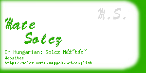 mate solcz business card